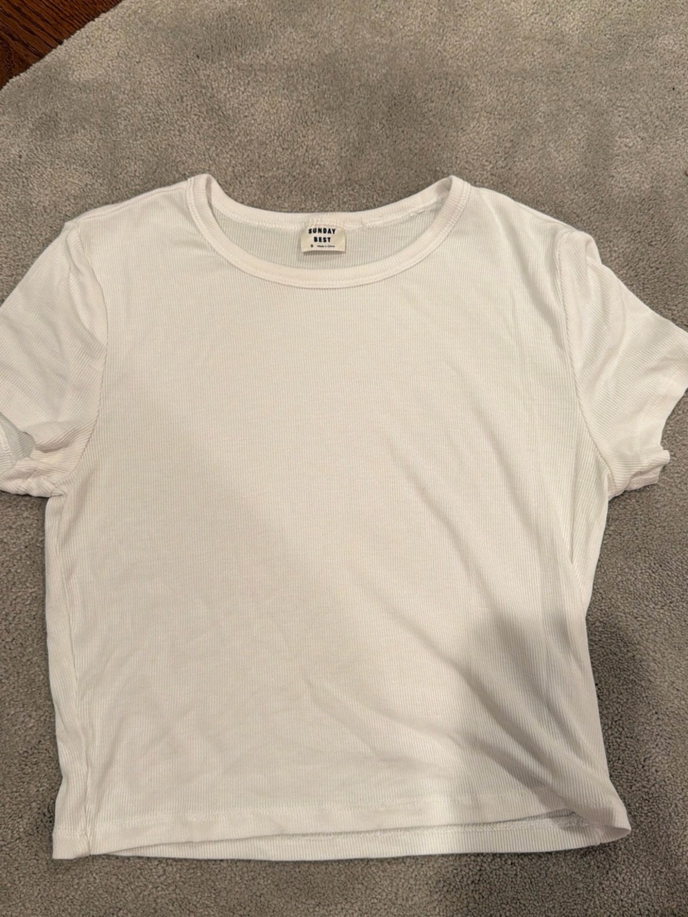 Sunday Best White Ribbed Crop Top